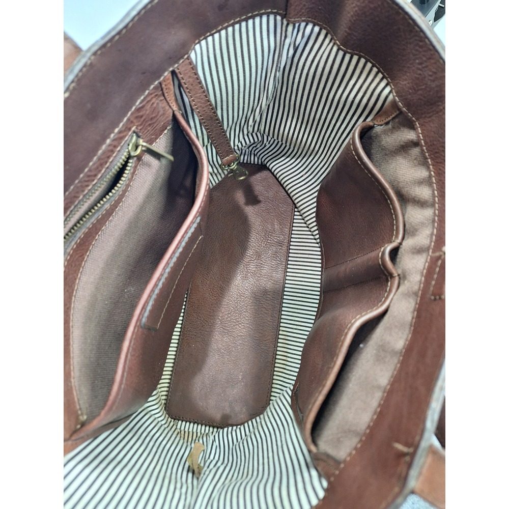 Buffalo‎ Jackson Brown Leather Tote Bag Shoulder Bag Full Grain Minimalist - Picture 14 of 16